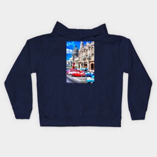 Havana National Theater & Capitol, Cuba, Havana, Cuba, Cars Kids Hoodie